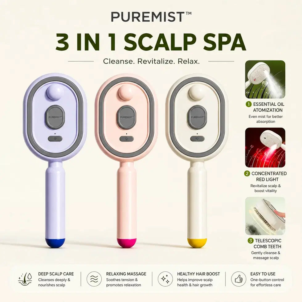 3 In 1 Scalp Spa Rechargeable Hair Spray Comb (Pack of 1)